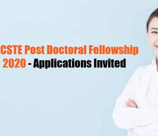 KSCSTE Post-Doctoral Fellowship 2020