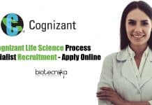 Cognizant Life Science Process Specialist Recruitment – Apply Online Life Science Cognizant Job