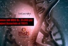 Life Science Job With Rs. 35,000 pm Project Associate at THSTI Life Science Job With