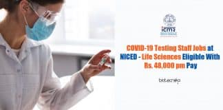 NICED Vacancy For Lifesciences