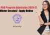 NISER PhD Program Admission 2020-21 (Winter Session) NISER PhD Admission 2020-2021