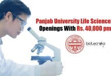 Panjab University Life Sciences Job Openings With Rs. 40,000 pm Pay Panjab University Life Sciences