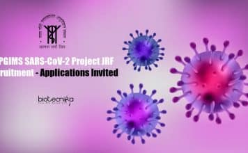 SGPGIMS SARS-CoV-2 Project JRF Recruitment – Applications Invited SGPGIMS JRF Vacancy