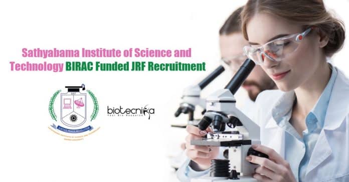 Sathyabama University JRF Jobs
