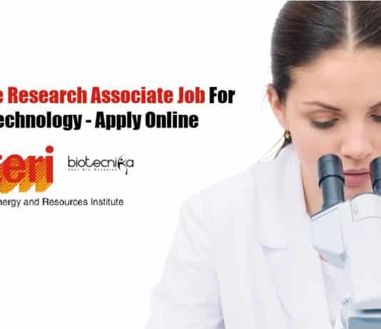 TERI Trainee Research Associate Job For Food Technology – Apply Online TERI Trainee Job