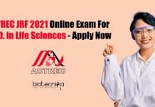ACTREC JRF 2021 Online Exam For Ph.D. in Life Sciences – Apply Now ACTREC JRF 2021