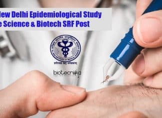 AIIMS New Delhi Epidemiological Study Life Science & Biotech SRF Post AIIMS Delhi Biotech SRF
