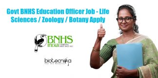 BNHS Life Science Jobs.