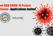 Govt CIAB COVID-19 Project Recruitment – Applications Invited CIAB Biotech/Food Tech Jobs
