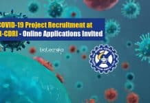 COVID-19 Project Recruitment at CSIR-CDRI – Online Applications Invited CSIR-CDRI Project Recruitment