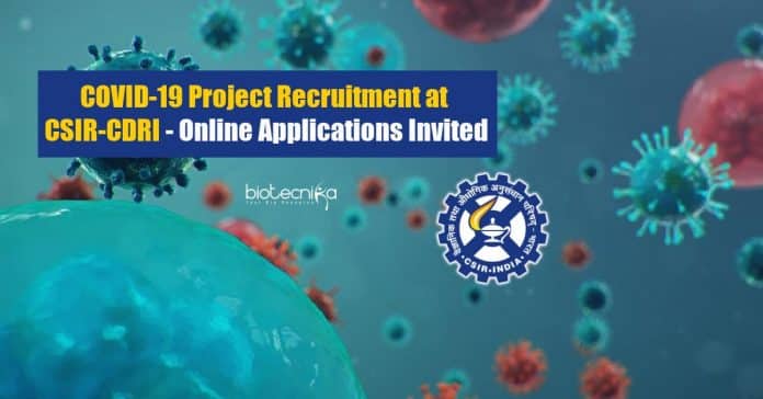 CSIR-CDRI Project Recruitment