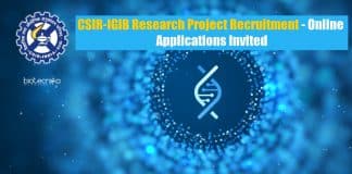 CSIR-IGIB Research Project Recruitment