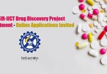 CSIR-IICT Drug Discovery Project Recruitment – Online Applications Invited CSIR-IICT Vacancies 2020