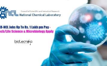 CSIR-NCL Jobs Up To Rs. 1 Lakh pm Pay – Biotech/Life Science & Microbiology Apply CSIR-NCL Jobs