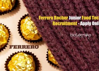 Ferrero Rocher Junior Food Technologist Recruitment – Apply Online Ferrero Rocher Vacancy