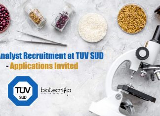 Food Analyst Recruitment at TUV SUD – Applications Invited Food Analyst Jobs