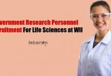 Government Research Personnel Recruitment For Life Sciences at WII Govt Biotech Job Vacancies