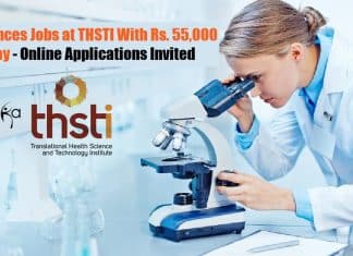 Life Sciences Jobs at THSTI With Rs. 55,000 pm Pay – Online Applications Invited Govt Life Sciences
