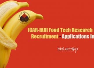 ICAR-IARI Food Tech Research Fellow Recruitment – Applications Invited ICAR-IARI Food Tech Research