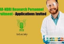 ICAR-NDRI Research Personnel Recruitment – Applications Invited ICAR-NDRI Research Personnel Recruitment