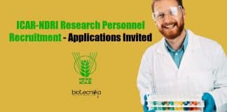 ICAR-NDRI Research Personnel Recruitment