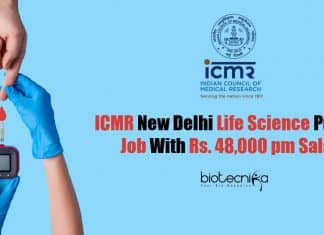 ICMR New Delhi Life Science Project Job With Rs. 48,000 pm Salary ICMR Delhi Jobs