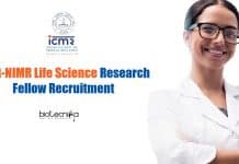 ICMR-NIMR Life Science Research Fellow Recruitment ICMR-NIMR Life Science Research