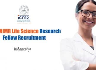 ICMR-NIMR Life Science Research Fellow Recruitment ICMR-NIMR Life Science Research