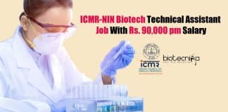 ICMR-NIN Biotech Job