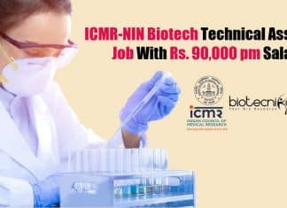 ICMR-NIN Biotech Job