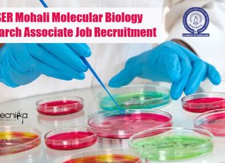 IISER Mohali Molecular Biology Research Associate Job Recruitment IISER Mohali Molecular Biology