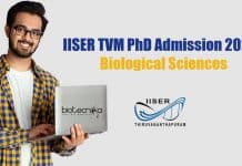 IISER TVM PhD Admission 2021 – Biological Sciences IISER-TVM PhD Admission 2021