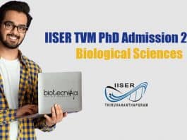 IISER-TVM PhD Admission 2021