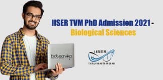 IISER-TVM PhD Admission 2021