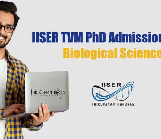 IISER-TVM PhD Admission 2021