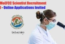 MoEFCC Scientist Recruitment 2020