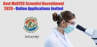 MoEFCC Scientist Recruitment 2020