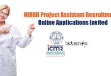 NIRRH Project Assistant Recruitment – Online Applications Invited NIRRH Project Assistant Recruitment