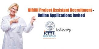 NIRRH Project Assistant Recruitment