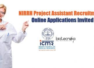 NIRRH Project Assistant Recruitment