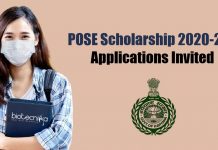 POSE Scholarship 2020-21 – Applications Invited POSE Scholarship 2020-21