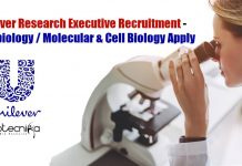 Unilever Research Executive Recruitment – Microbiology / Molecular & Cell Biology Apply Unilever Research Executive Recruitment