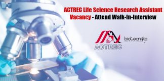 ACTREC Research Assistant Job