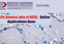 BECIL Jobs For Lifescience