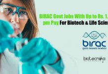 BIRAC Govt Jobs With Up to Rs. 1.2 Lakh pm Pay For Biotech & Life Sciences BIRAC Govt Jobs