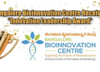 Bangalore Bioinnovation Centre Receives “Innovation Leadership Award” Bangalore Bioinnovation Centre