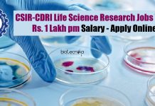 CSIR-CDRI Life Science Research Jobs With Rs. 1 Lakh pm Salary – Apply Online CSIR-CDRI Life Science Research