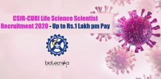 CSIR-CDRI Scientist Recruitment 2020