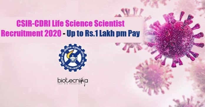 CSIR-CDRI Scientist Recruitment 2020