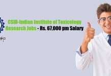 CSIR-Indian Institute of Toxicology Research Jobs – Rs. 67,000 pm Salary CSIR-IITR Life Science Jobs